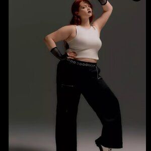 Torrid 20R Nightfall Baggy Cargo Pants | High Rise Black Utility Wide Leg – NWOT